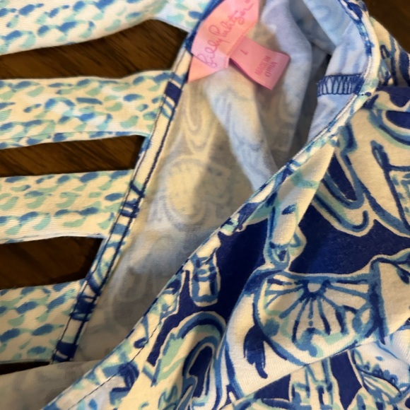 Lilly Pulitzer Blue/White Ophelia Swing Dress Get Trunky Print - Picture 3 of 4